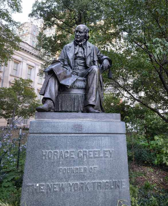 Bronzestatue von Horace Greeley, Manhattan New York