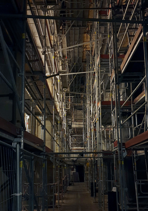 Gerüst während der Renovierung