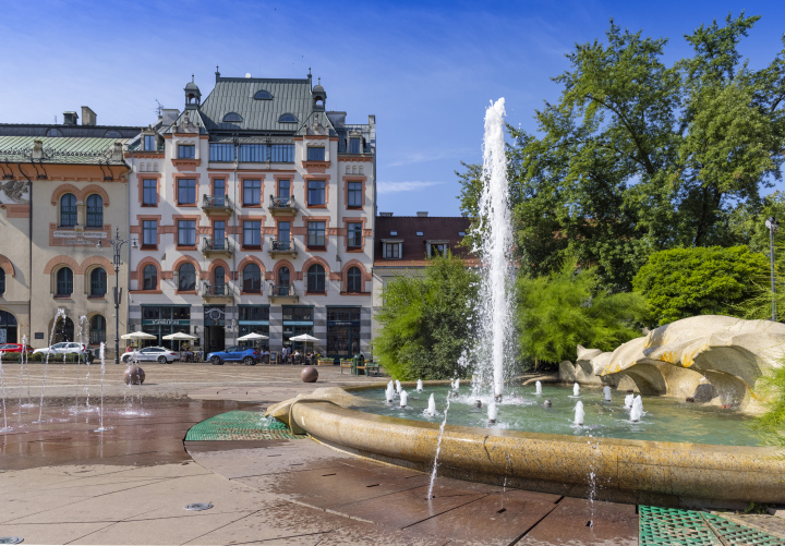 Brunnen am Szczepański-Platz in Krakau