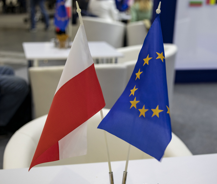 EU-Flagge und Polen