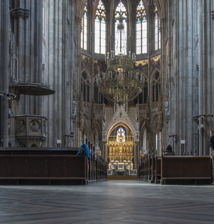 Innenraum der Kirche. Votivkirche in Wien.