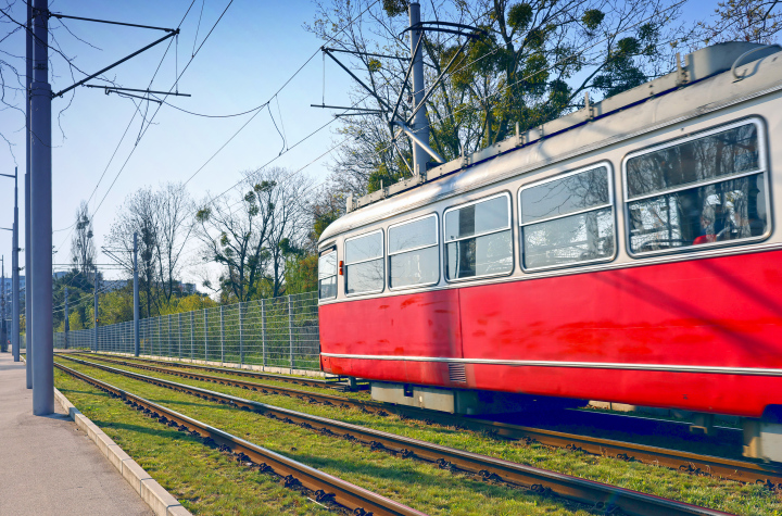 Rote Straßenbahn