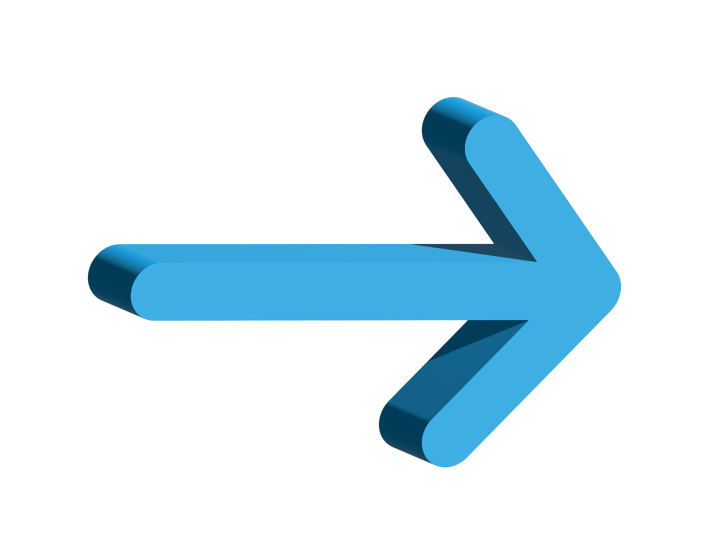 Blauer Pfeil, Vektor, 3d