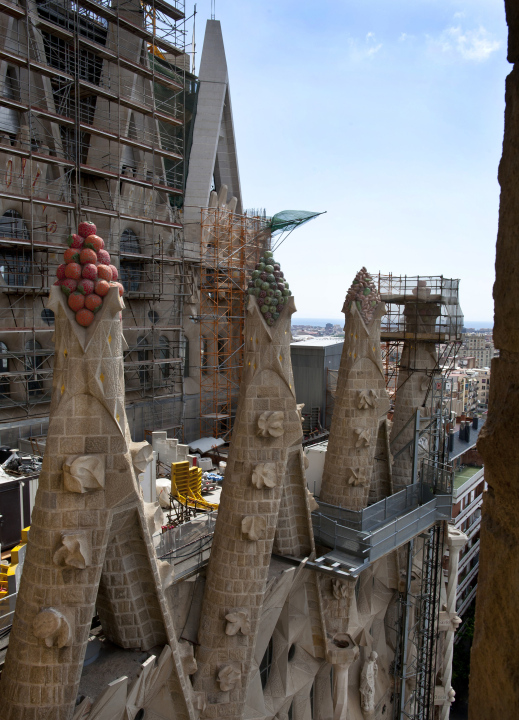 Bau der Kathedrale Sagrada Familia