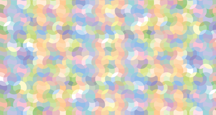 Abstraktes Muster, sich überschneidende Kreise in verschiedenen Farben