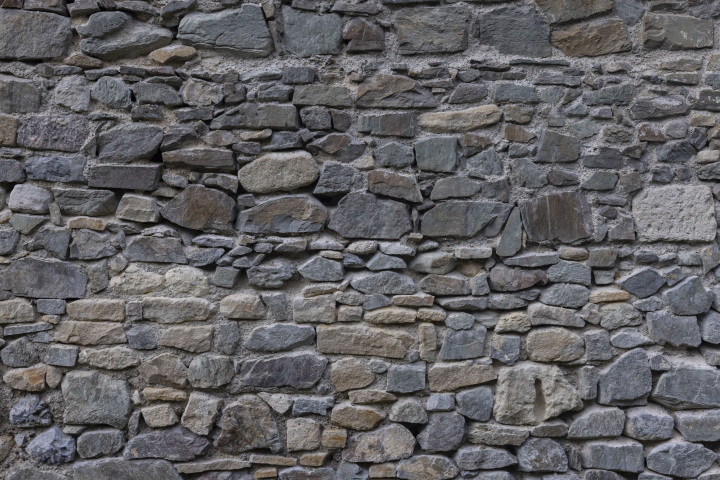 Eine Mauer aus Steinen, eine Mauer aus alten Steinblöcken