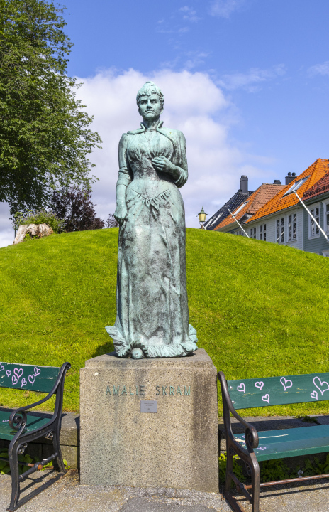 Amalie Skram-Schriftstellerdenkmal in Bergen, Norwegen