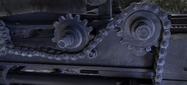 Zahnrad, Kette, antiker Mechanismus