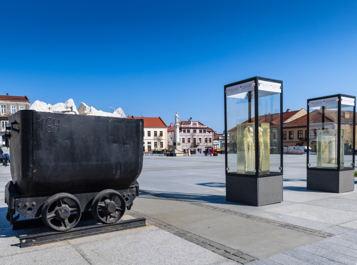 Der Grubenwagen, der Marktplatz in Bochnia