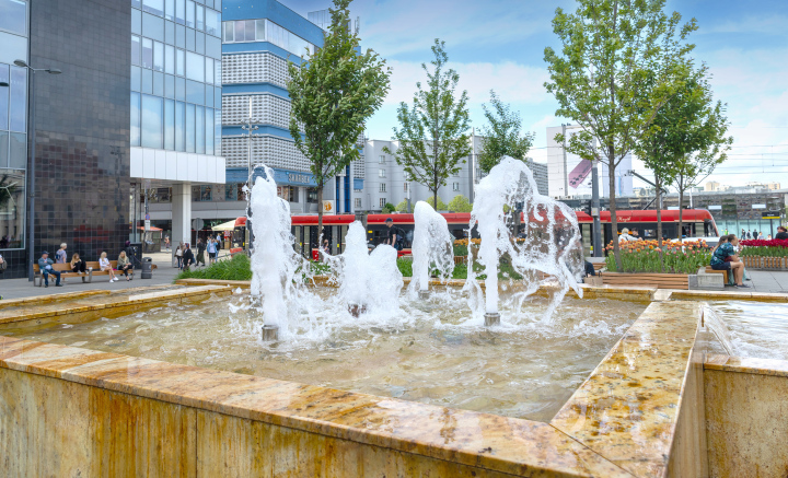 Brunnen im Zentrum von Katowice