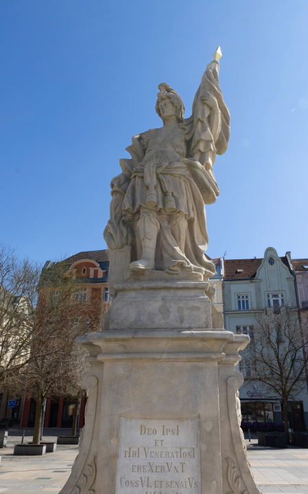 Skulptur des Heiligen Florian auf dem Masaryk-Platz in Ostrava