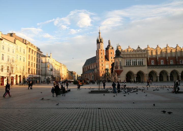 Krakauer Markt in der Sonne.