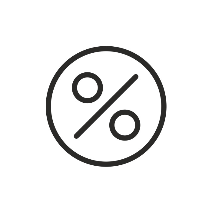Prozent, kostenloses Symbol in einem Kreis eingeschrieben