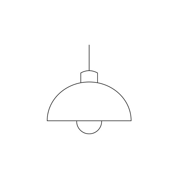 Elektrische Lampe, hängend, freies Symbol