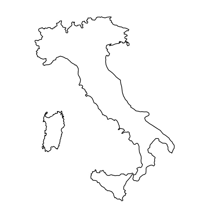 Italien Umrisskarte