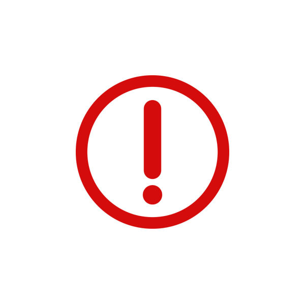 Rotes Ausrufezeichen in einem Kreissymbol